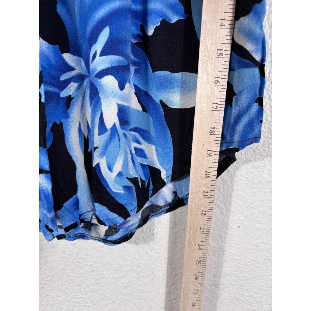 Stoplight California Button Up Shirt Large Blue Vintage Floral Hawaiian 80s - Picture 11 of 12